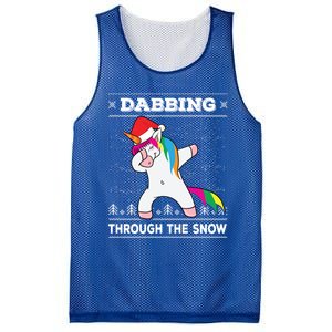 Dabbing Through The Snow Dab Unicorn Ugly Christmas Sweater Gift Mesh Reversible Basketball Jersey Tank