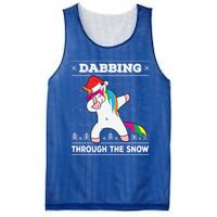 Dabbing Through The Snow Dab Unicorn Ugly Christmas Sweater Gift Mesh Reversible Basketball Jersey Tank