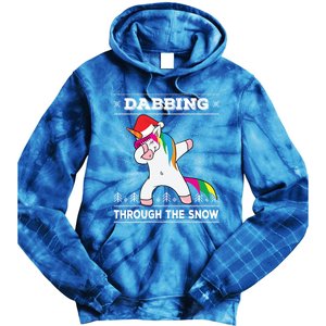 Dabbing Through The Snow Dab Unicorn Ugly Christmas Sweater Gift Tie Dye Hoodie