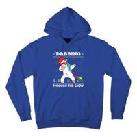 Dabbing Through The Snow Dab Unicorn Ugly Christmas Sweater Gift Tall Hoodie