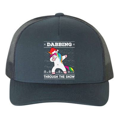 Dabbing Through The Snow Dab Unicorn Ugly Christmas Sweater Gift Yupoong Adult 5-Panel Trucker Hat