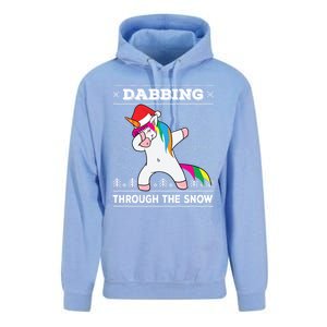 Dabbing Through The Snow Dab Unicorn Ugly Christmas Sweater Gift Unisex Surf Hoodie