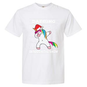 Dabbing Through The Snow Dab Unicorn Ugly Christmas Sweater Gift Garment-Dyed Heavyweight T-Shirt