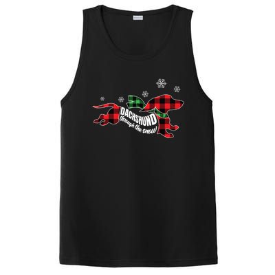 Dachshund Through The Snow Doxie Dog Plaid Christmas Gift PosiCharge Competitor Tank