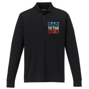 Dad To The Bone Bad Dad Humor Performance Long Sleeve Polo