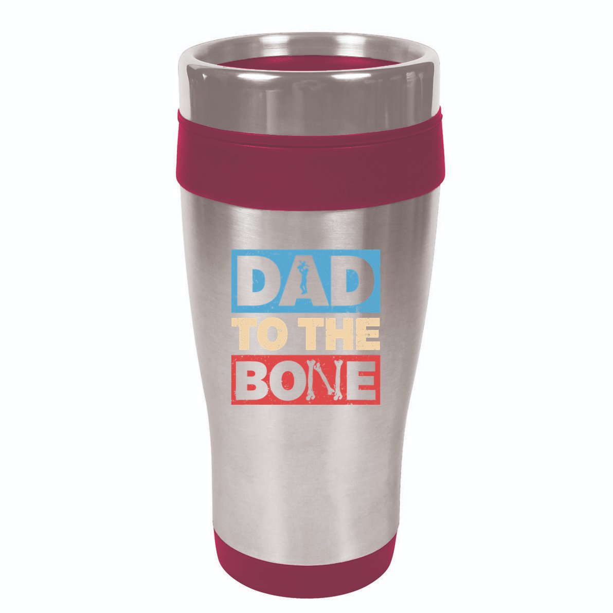 Dad To The Bone Bad Dad Humor 16oz Travel Tumbler