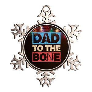 Dad To The Bone Bad Dad Humor Metallic Star Ornament