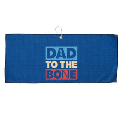 Dad To The Bone Bad Dad Humor Large Microfiber Waffle Golf Towel
