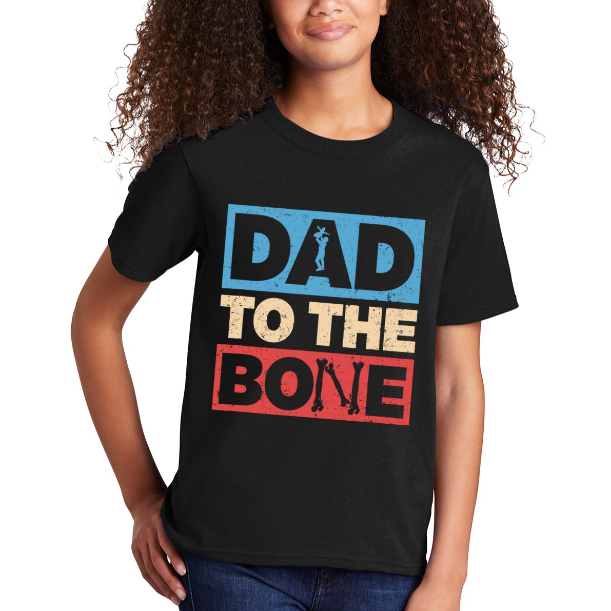 Dad To The Bone Bad Dad Humor Kids T-Shirt