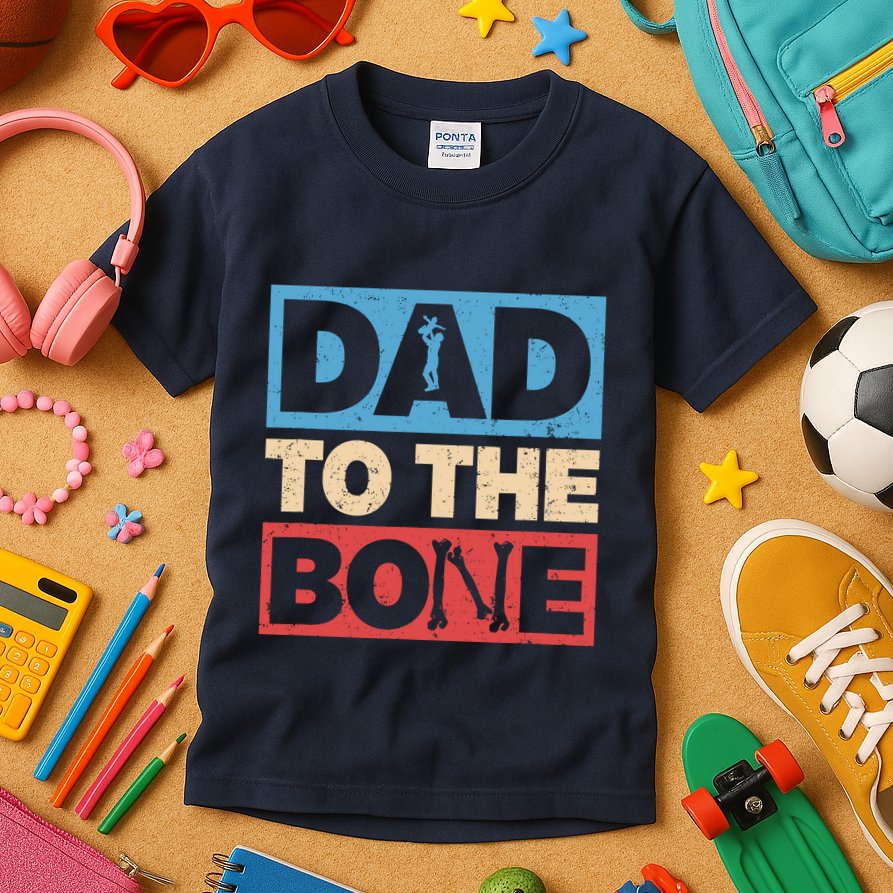 Dad To The Bone Bad Dad Humor Kids T-Shirt