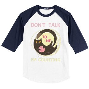 DonT Talk To Me IM Counting Funny Crochet Cat Lover Baseball Sleeve Shirt