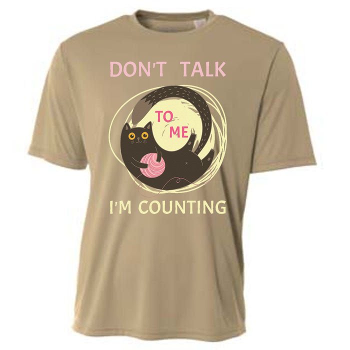 DonT Talk To Me IM Counting Funny Crochet Cat Lover Cooling Performance Crew T-Shirt