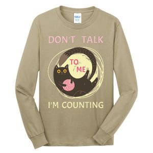 DonT Talk To Me IM Counting Funny Crochet Cat Lover Tall Long Sleeve T-Shirt