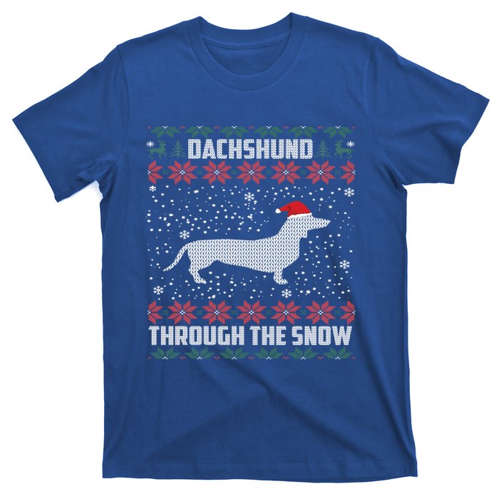 Dachshund Through The Snow Ugly Christmas Gift T-Shirt