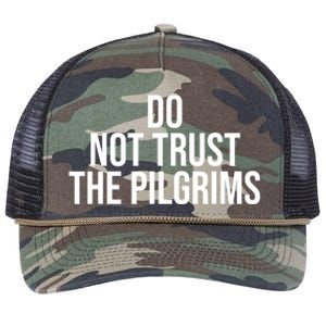 Don't Trust The Pilgrims Thanksgiving Native American Retro Rope Trucker Hat Cap