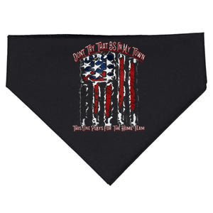 Dont Try That BS In My Town USA Flag Patriotic American USA-Made Doggie Bandana