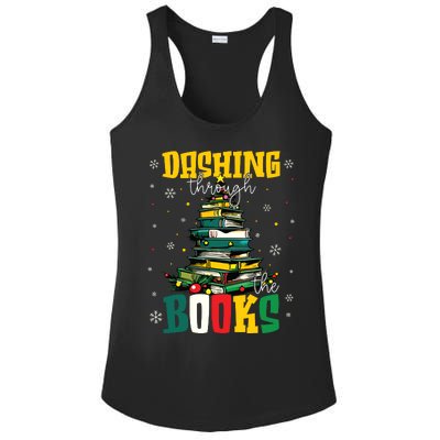 Dashing Through The Books Christmas Book Lovers Librarian Ladies PosiCharge Competitor Racerback Tank