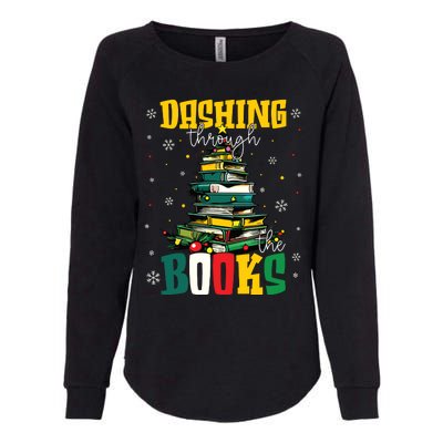 Dashing Through The Books Christmas Book Lovers Librarian Womens California Wash Sweatshirt