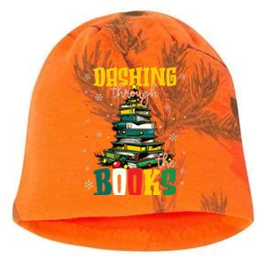 Dashing Through The Books Christmas Book Lovers Librarian Kati - Camo Knit Beanie