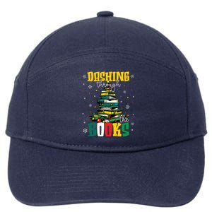 Dashing Through The Books Christmas Book Lovers Librarian 7-Panel Snapback Hat