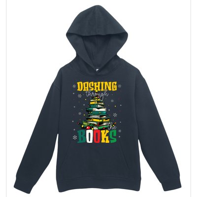 Dashing Through The Books Christmas Book Lovers Librarian Urban Pullover Hoodie