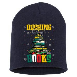 Dashing Through The Books Christmas Book Lovers Librarian Short Acrylic Beanie