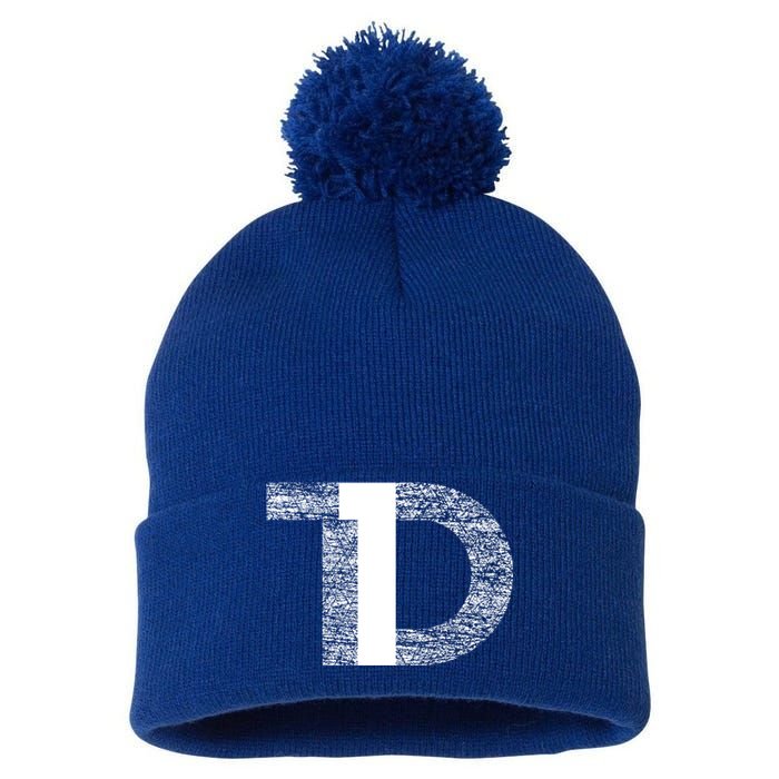 Distressed T1d Type One Diabetes Awareness Great Gift Pom Pom 12in Knit Beanie