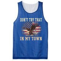 Dont Try That In My Town Vintage American USA Flag Mesh Reversible Basketball Jersey Tank