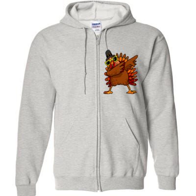 Dabbing Turkey, Thanksgiving Funny Cute Full Zip Hoodie