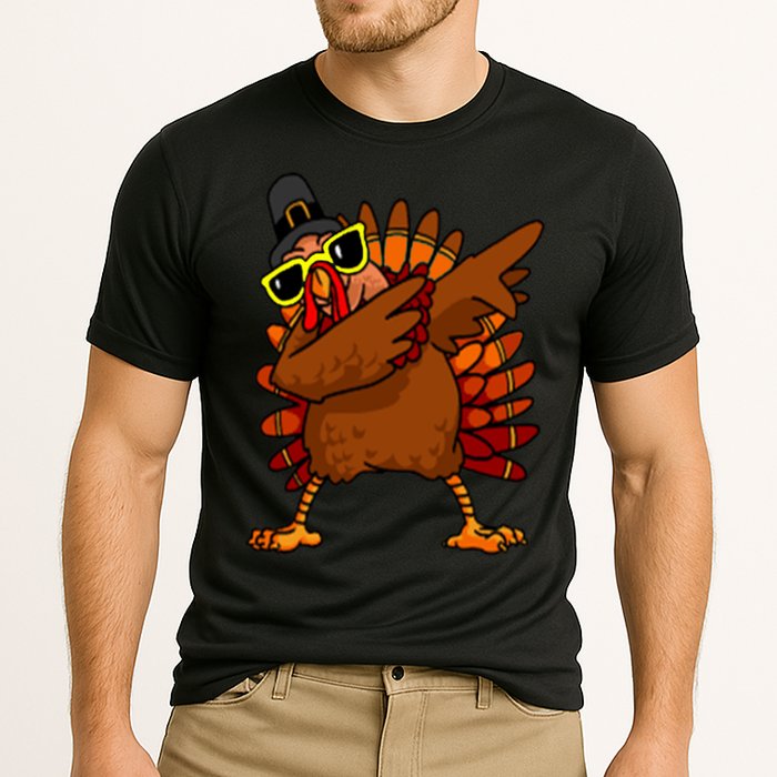 Dabbing Turkey, Thanksgiving Funny Cute Cooling Performance Crew T-Shirt