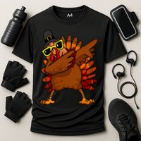 Dabbing Turkey, Thanksgiving Funny Cute Cooling Performance Crew T-Shirt