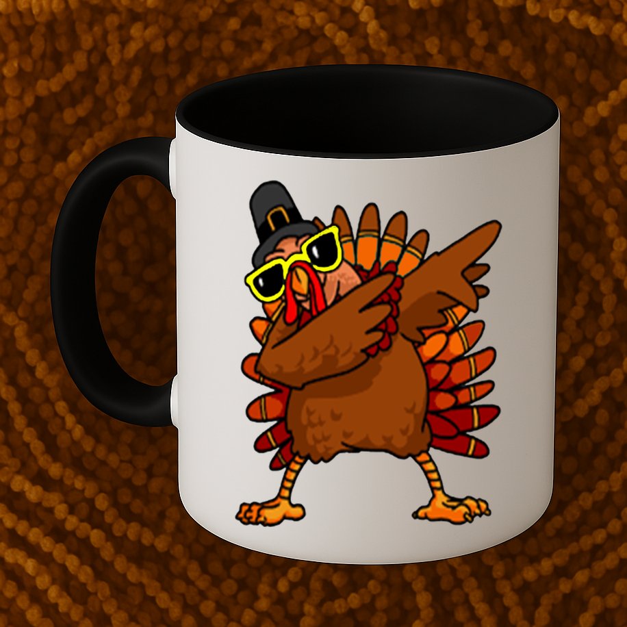 Dabbing Turkey, Thanksgiving Funny Cute Mug