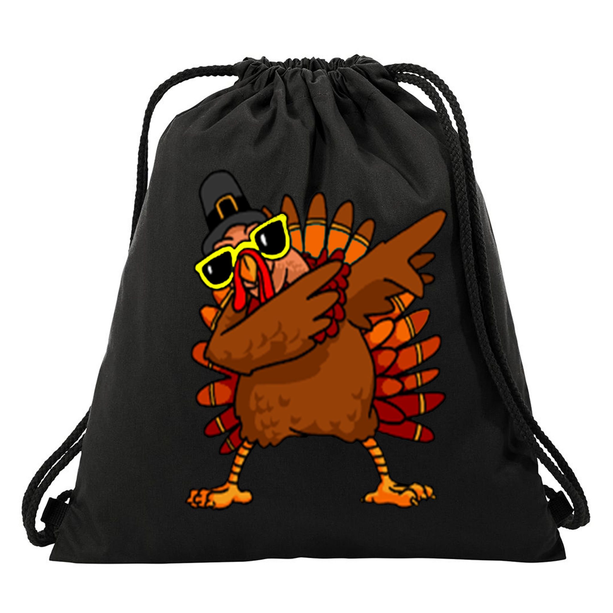 Dabbing Turkey, Thanksgiving Funny Cute Drawstring Bag