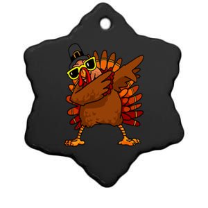 Dabbing Turkey, Thanksgiving Funny Cute Ceramic Star Ornament