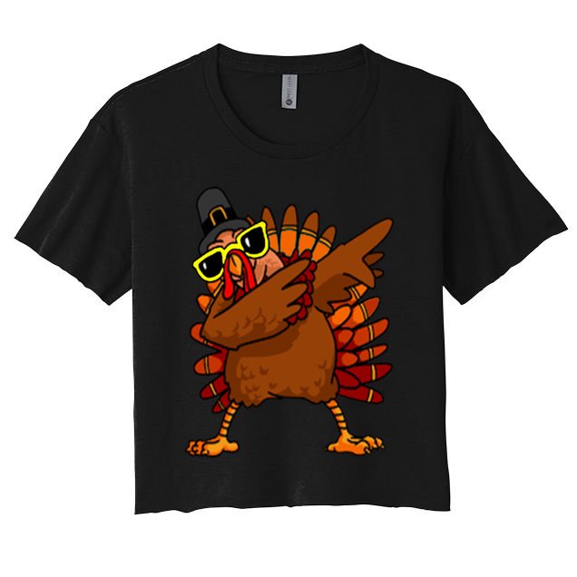 Dabbing Turkey, Thanksgiving Funny Cute Crop Top