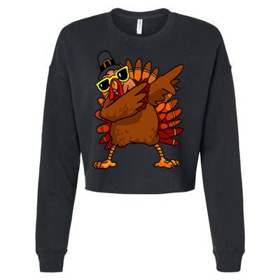 Dabbing Turkey, Thanksgiving Funny Cute Cropped Pullover Crew