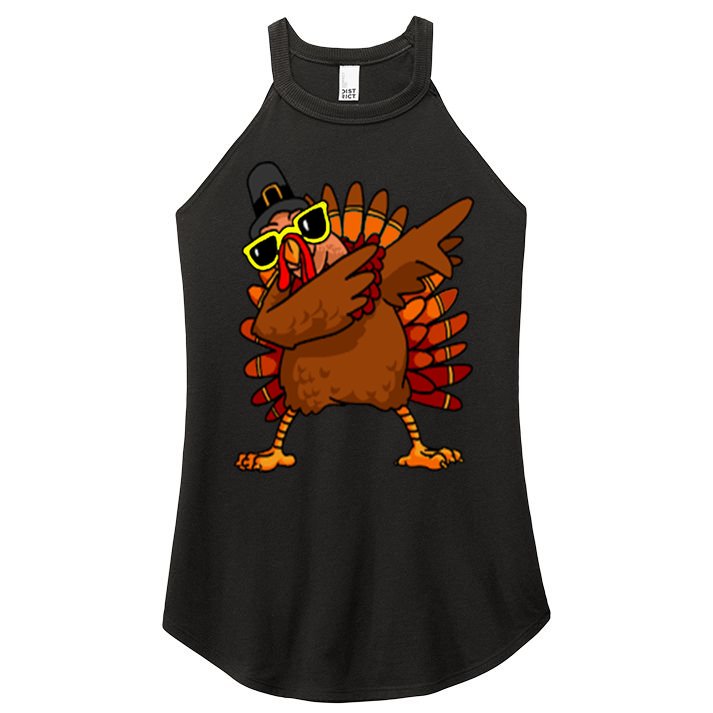 Dabbing Turkey, Thanksgiving Funny Cute Women's Perfect Tri Rocker Tank