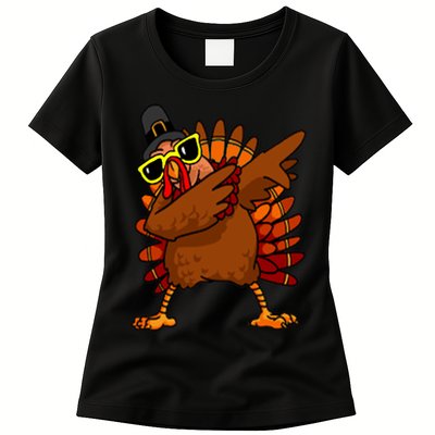 Dabbing Turkey, Thanksgiving Funny Cute Womens T-Shirt