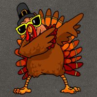 Dabbing Turkey, Thanksgiving Funny Cute Cotton Canvas Backpack
