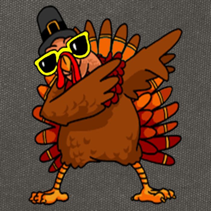 Dabbing Turkey, Thanksgiving Funny Cute Cotton Canvas Backpack