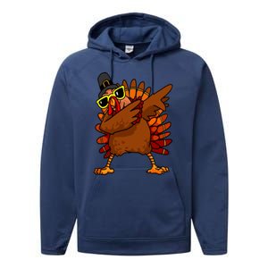 Dabbing Turkey, Thanksgiving Funny Cute Performance Fleece Hoodie