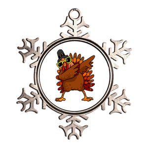 Dabbing Turkey, Thanksgiving Funny Cute Metallic Star Ornament