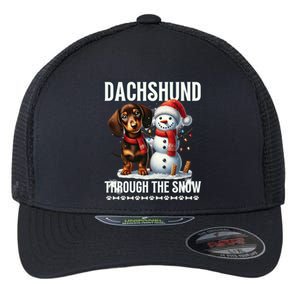 Dashing Through The Snow Dachshund Christmas Dog Lover Great Gift Flexfit Unipanel Trucker Cap