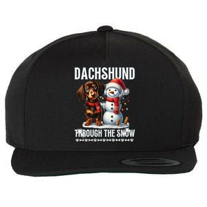 Dashing Through The Snow Dachshund Christmas Dog Lover Great Gift Wool Snapback Cap