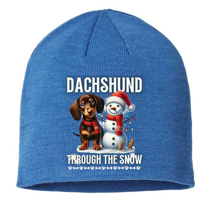 Dashing Through The Snow Dachshund Christmas Dog Lover Great Gift Sustainable Beanie