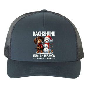 Dashing Through The Snow Dachshund Christmas Dog Lover Great Gift Yupoong Adult 5-Panel Trucker Hat