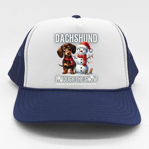 Dashing Through The Snow Dachshund Christmas Dog Lover Great Gift Trucker Hat