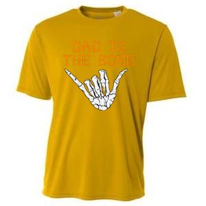 Dad To The Bone Spooky Skeleton Hand Funny Halloween Cooling Performance Crew T-Shirt