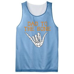 Dad To The Bone Spooky Skeleton Hand Funny Halloween Mesh Reversible Basketball Jersey Tank