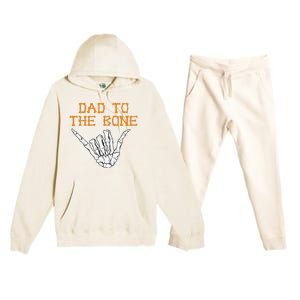 Dad To The Bone Spooky Skeleton Hand Funny Halloween Premium Hooded Sweatsuit Set